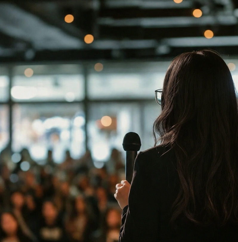 Speaker at a podium